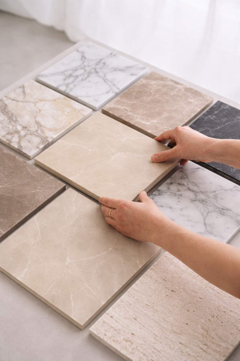 Premium porcelain tile samples